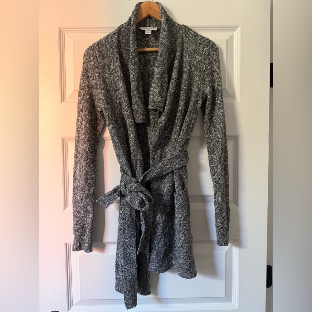 Motherhood Maternity, Wrap Sweater, Marled Gray & White, XS